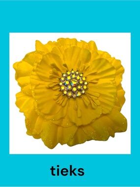 Tieks Yellow Floral Topper with Rhinestone Center